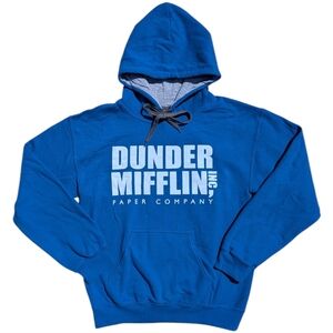 3/$20 Dunder Mifflin Inc Paper Company Blue Gray Hoodie Unisex Size Adult Small